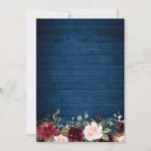 Invitation Burgundy Navy Blue Blush Flowers ENGAGEMENT PARTY (Dos)