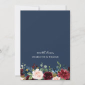 Invitation Burgundy Navy Blue Blush Flowers ENGAGEMENT PARTY (Dos)