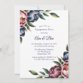 Invitation Burgundy Navy Blush Peony (Devant)