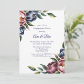 Invitation Burgundy Navy Blush Peony (Debout devant)