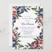 Invitation Burgundy Navy Blush Peony Brunch and Bubbly (Devant)
