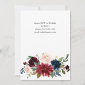 Invitation Burgundy Navy & Blush Pink Floral Graduation Party (Dos)