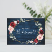 Invitation Burgundy Navy Blush Proposition d'aide d'État géom (Debout devant)