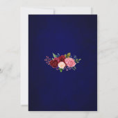 Invitation Burgundy Navy Floral Argent Frame (Dos)