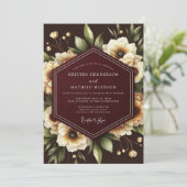 Invitation Burgundy Nocturne Bloom Wedding (Debout devant)