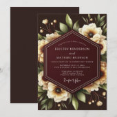 Invitation Burgundy Nocturne Bloom Wedding (Devant / Derrière)