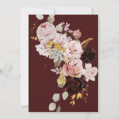 Invitation Burgundy or chute élégante Enregistrer la date (Dos)