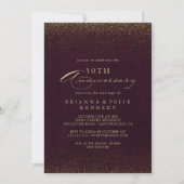 Invitation Burgundy Or Glitter 50e Anniversaire de Mariage  (Devant)