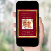 Invitation Burgundy or photo anniversaire