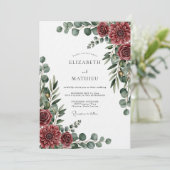Invitation Burgundy Painterly Botanical Wedding (Debout devant)