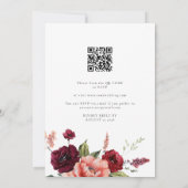 Invitation Burgundy Peach All in 1 Budget QR Code Mariage (Dos)