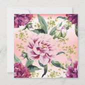 Invitation Burgundy Peach rose Floral Tropical Peony Annivers (Dos)