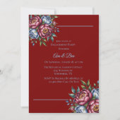 Invitation Burgundy Peony et Blue Rose (Devant)