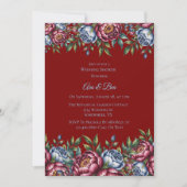 Invitation Burgundy Peony et Blue Rose Wedding shower (Devant)