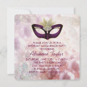Invitation Burgundy Pink Masquerade Party (Dos)