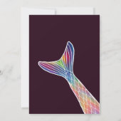 Invitation Burgundy Pink Purple Mermaid Piscine à queue Anniv (Dos)