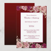 Invitation Burgundy Plum Anniversaire Fête Élégante Moderne (Devant / Derrière)