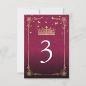 Invitation Burgundy Plum Gold Rose Mariage Tableau Numéro Car (Dos)