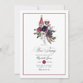 Invitation Burgundy Plum Red Wine thème Bachelorette Party (Devant)