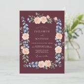 Invitation Burgundy Poetic Fall Wedding (Debout devant)