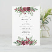 Invitation Burgundy Poetic Winter Wedding (Debout devant)