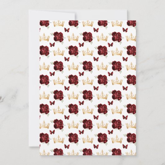 Invitation Burgundy Red Blonde Hair Princess Anniversaire (Dos)