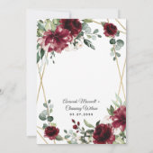 Invitation Burgundy Red Blush Gold Green Party (Dos)