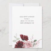 Invitation Burgundy Red & Blush Pink Floral Graduation Party (Dos)