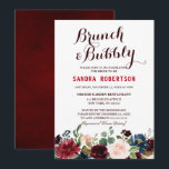 Invitation Burgundy Red Navy Floral Rustic Boho Fête des mari<br><div class="desc">Watercolor Burgundy Red Navy Floral Rustic Boho Mariage Bridal Shower Invitation Card. Parfait pour un mariage de automne. Le design comprend un bouquet époustouflant de bordeaux / Marsala, pêche, fleurs marines avec feuilles assortis. S'il vous plaît trouver d'autres modèles et variantes dans mon magasin "blissweddingpaperie". N'hésitez pas à me contacter...</div>
