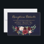 Invitation Burgundy Red Navy Floral Rustic Boho Réception<br><div class="desc">Aquarelle Bourgogne Rouge Marine Florale Rustique Boho Carte de mariage Boho. Parfait pour un mariage de automne. Le design comprend un bouquet époustouflant de bordeaux / Marsala, pêche, fleurs marines / roses avec feuilles assortis. S'il vous plaît trouver d'autres modèles et variantes dans mon magasin "blissweddingpaperie". N'hésitez pas à me...</div>