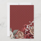 Invitation Burgundy Red Roses Floral Bridal Shower (Dos)