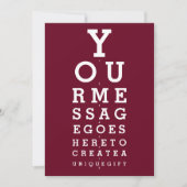 Invitation Burgundy Red Sight Tableau Message personnalisé (Devant)
