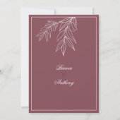 Invitation Burgundy rose blanc simple floral Enregistrer la d (Dos)