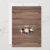 Invitation Burgundy Rose Floral Antlers I DO BBQ Fiançailles (Dos)