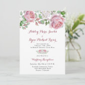 Invitation Burgundy Rose Post Réception de mariage uniquement (Debout devant)