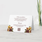 Invitation Burgundy Roses Sunflowers QR Code Wedding (Dos)