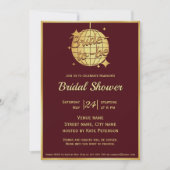 Invitation Burgundy rouge or disco balle nuptiale (Devant)