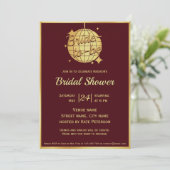 Invitation Burgundy rouge or disco balle nuptiale (Debout devant)