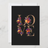Invitation Burgundy Rouge violet Orange Floral Brunch (Dos)