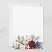 Invitation Burgundy Script Floral Eucalyptus Fête des mariées (Dos)