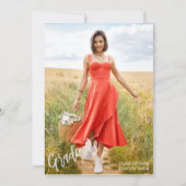 Invitation Burgundy Script QR Code Photo Graduation Party (Dos)
