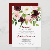 Invitation Burgundy Shower par Mail douche nuptiale (Devant / Derrière)