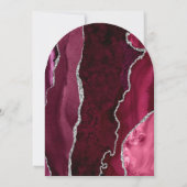 Invitation Burgundy Silver Agate Dark Arch Shape Wedding (Dos)