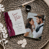 Invitation Burgundy Silver Light Grey Photo Enregistrer la da