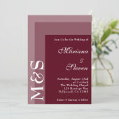 Invitation Burgundy Simple Moderne Mariage Script Chic Invita (Debout devant)