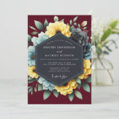 Invitation Burgundy & Slate Dramatic Bloom Wedding (Debout devant)