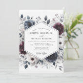 Invitation Burgundy & Slate Ethereal Bloom Wedding (Debout devant)