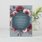 Invitation Burgundy Slate Vesper Wedding (Debout devant)