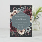 Invitation Burgundy Slate Vesperal Wedding (Debout devant)