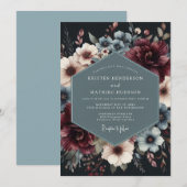 Invitation Burgundy Slate Vesperal Wedding (Devant / Derrière)